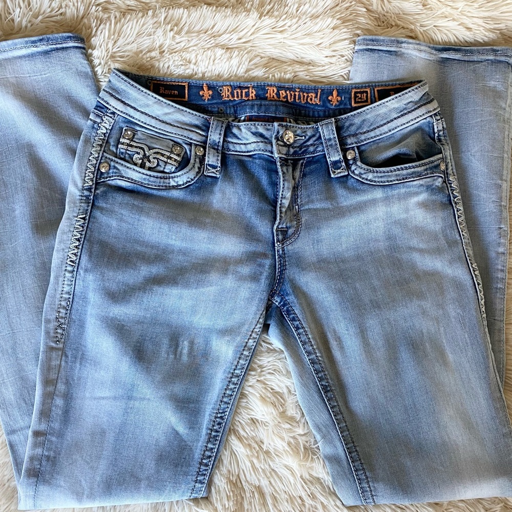 ROCK REVIVAL | Raven | Bootcut Jean | Size 29 | Light Wash
